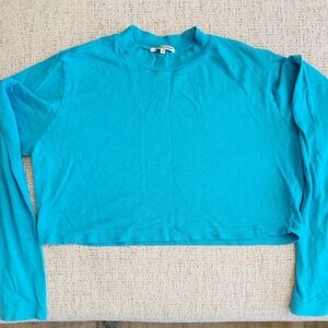 Cotton Citizen Blue Long Sleeve Tokyo Crop Top